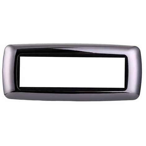 Plaque compatibles Bticino Livinglight 7 modules plastique convexe couleur chrome poli
