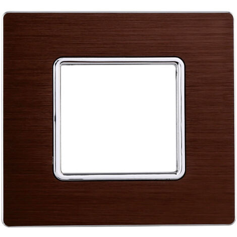 Plaque compatibles Bticino Matix 2 modules aluminium couleur bronze satiné
