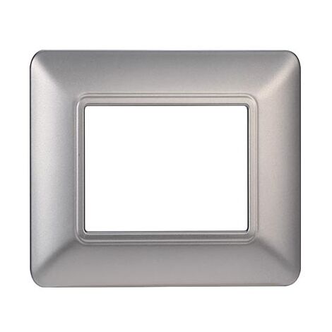 Plaque compatibles Bticino Matix 2 modules plastique couleur argent