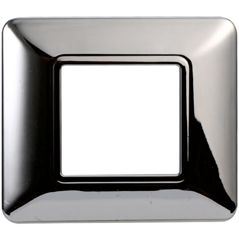 Plaque compatibles Bticino Matix 2 modules plastique couleur chrome poli