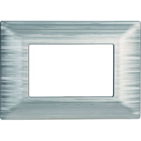 Plaque compatibles Bticino Matix 3 modules plastique couleur argent satiné
