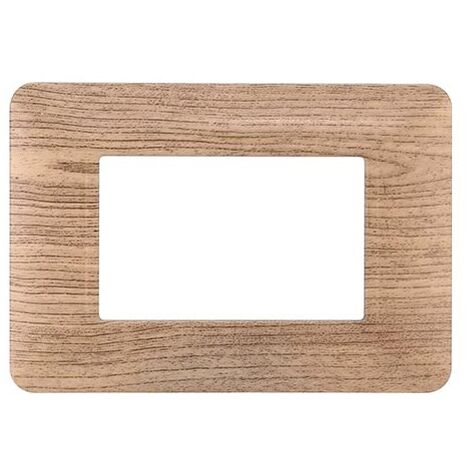 Plaque compatibles Bticino Matix 3 modules plastique couleur bois clair
