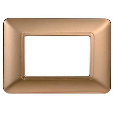Plaque compatibles Bticino Matix 3 modules plastique couleur or