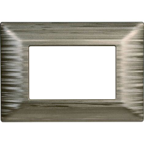 Plaque compatibles Bticino Matix 3 modules plastique couleur Or Satiné