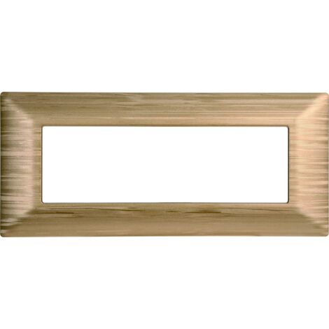 Plaque compatibles Bticino Matix 6 modules plastique couleur or satiné