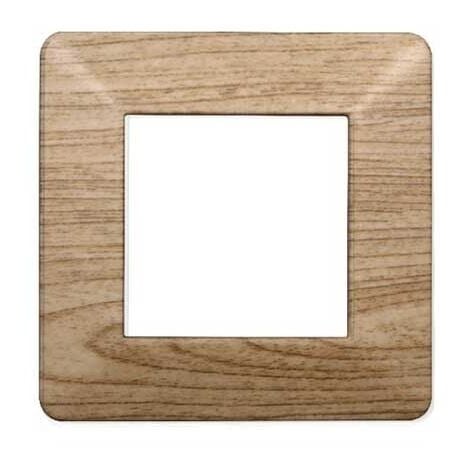 Plaque compatibles Vimar Plana 2 modules plastique couleur bois sombre Ettroit EV83205