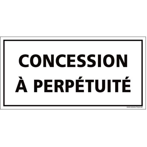 PLAQUE CONCESSION À PERPÉTUITÉ CIMETIÈRE (F0443). Plastique PVC 1,5 mm .  - Plastique PVC 1,5 mm