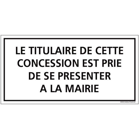 PLAQUE CONCESSION ECHUE CIMETIÈRE (G1612). Plastique PVC 1,5 mm . - Plastique PVC 1,5 mm
