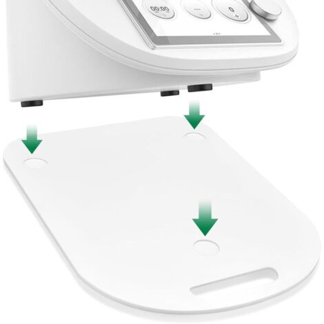 Plaque coulissante, adaptée aux Thermomix TM6 et TM5, facile à déplacer sans endommager la balance, support stable grâce à la réduction des vibrations, avec poignée，blanc