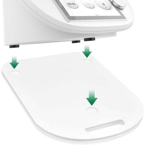Plaque coulissante, adaptée aux Thermomix TM6 et TM5, facile à déplacer sans endommager la balance, support stable grâce à la réduction des vibrations, avec poignée，blanc
