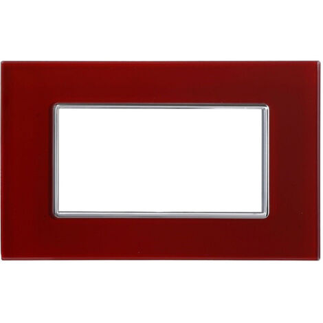 Plaque Cristal 3 4 6m Effet Verre Rouge Pompéien Compatible Avec Bticino Axolute