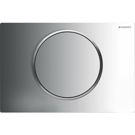 Plaque d&39actionnement Geberit Sigma 10 Round 115758KH5, plaque/bouton brillant, anneau mat, plastique, pour chasse d&39eau, arrêt et chasse d&39eau