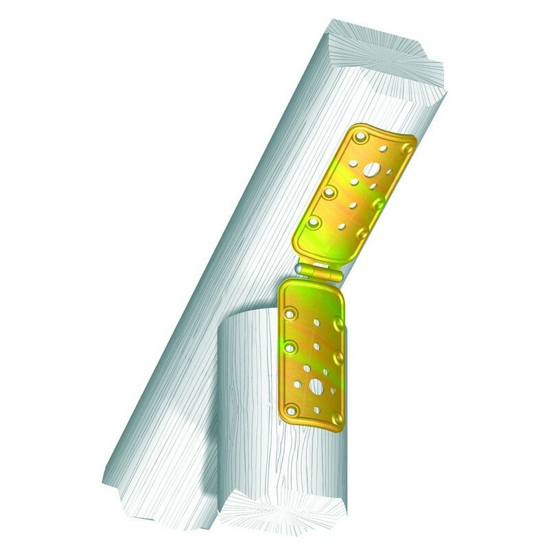 Plaque d'acier de jonction ronde avec charnière 10pcs. pour la fixation de poteaux en bois mm.61x148x148 - Salon