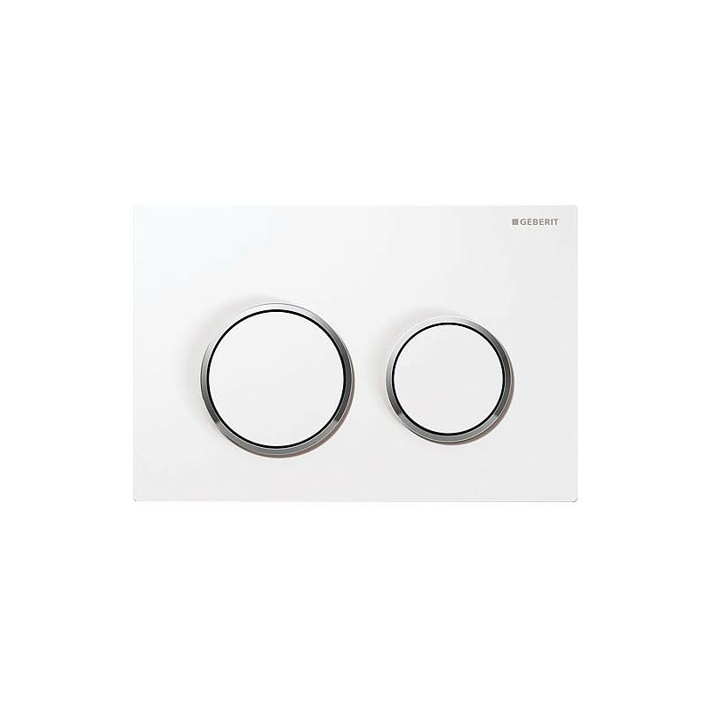 Plaque d'actionnement Omega 20 choix 2 quantites-blanc brillant chromé/blanc