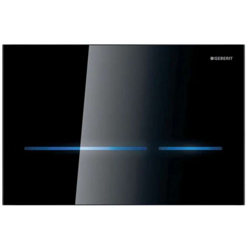 Wc control 116090SG6 fonctionnement sur secteur, double touche, noir/verre miroir - Geberit