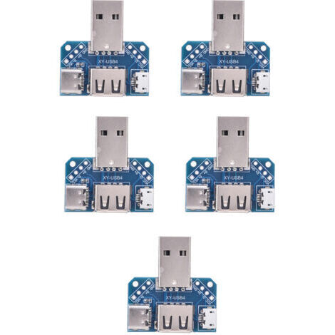 Plaque d'adaptation USB mâle à femelle, carte de transfert TypeC 4P 2.54mm, 5 pièces