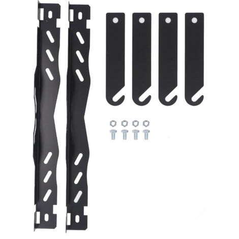 Plaque d'Alignement pour Roues Alloy Steel Accurate Quick Measurement Toe Alignment Plate avec Trou de Suspension Noir 2 Sets