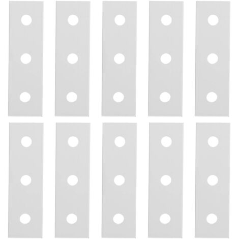 Plaque d'assemblage aluminium plat 2020-3 trous - Lot de 10 pièces pour renfort et jonction solide