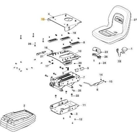 PLAQUE D'ASSISE FIXE PFM VNN ORIGINAL STIGA - 387547015/0