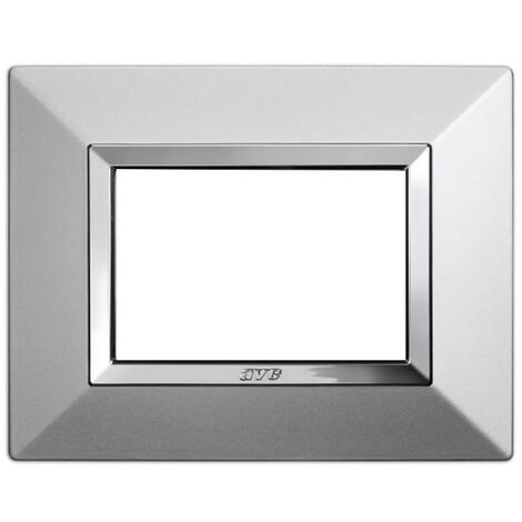Plaque d'Ave Zama Sistema 44 métal 3 modules aluminium naturel 44P93ALS