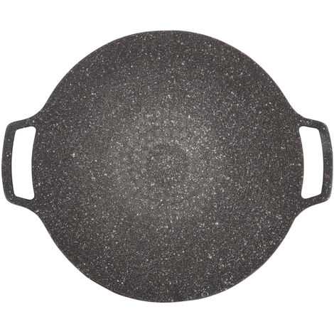 Plaque de barbecue coréen Grill de barbecue Poêle à frire circulaire antiadhésive pour la maison Poêle extérieure Type universel 36cm