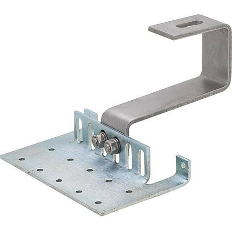 Plaque de base avec tringle de support et vis à tète bombée M 8 x 20 mm pour kit de montage sur toit standard