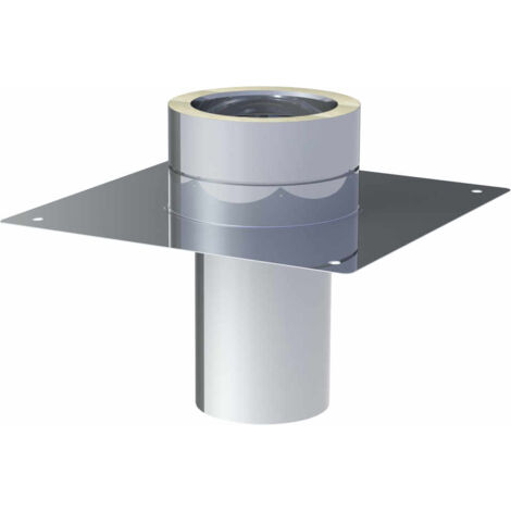 Plaque de base inox pour rehausse conduit de cheminée  Ø 150/200 mm