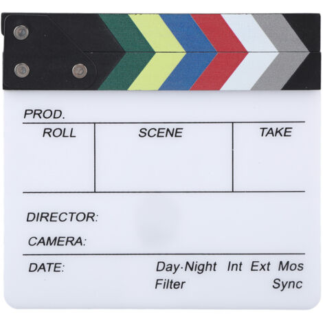 Plaque de clap de cinéma pour décorateur, accessoire plateau 20x19,5 cm