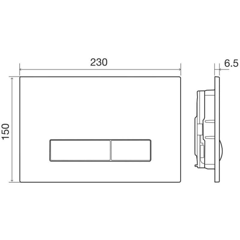 Plaque de commande 3/6L olipure mécanique double débit - blanche - Commande double chasse Regiplast