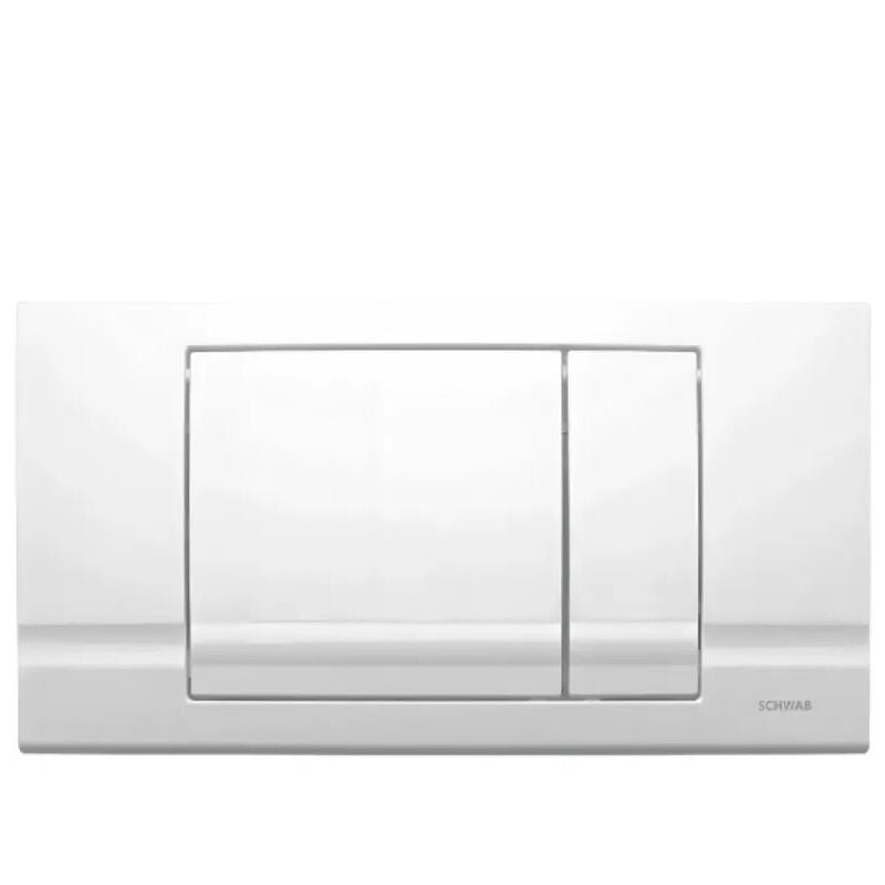 Plaque de commande murale riva duo Schwab wc encastré, double touche blanche