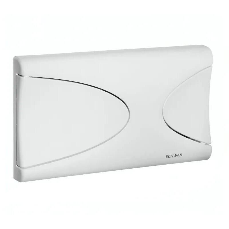 Schwab - Plaque de commande murale targa double touche, wc encastré, blanche