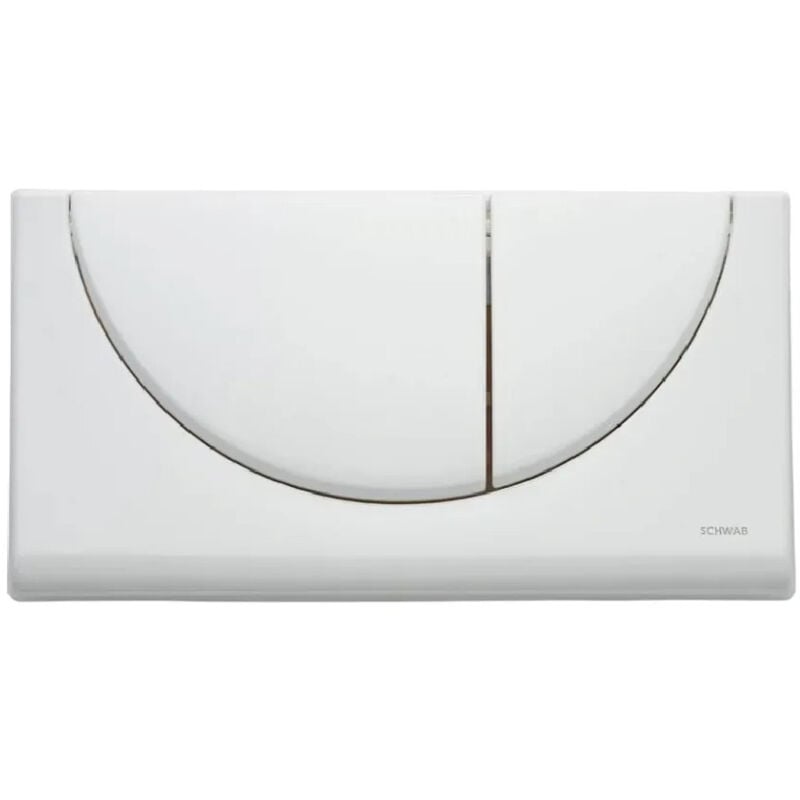 Schwab - Plaque de commande murale wc encastré viva, double touche blanche