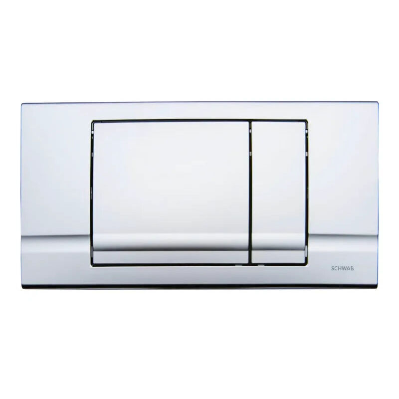 Plaque de commande murale wc Schwab riva duo double touche, chromée mat