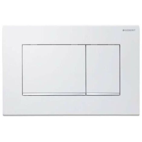 Plaque de commande compatible Geberit Sigma20 (anciennement Sigma30) pour double chasse d'eau, carrée, blanc mat 115.883.JT.1