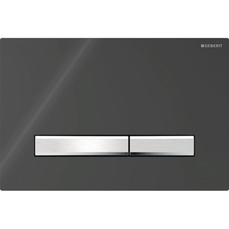 Plaque de commande compatible Geberit Sigma50 à double chasse, couleur chrome métallisé : chrome, noir (115.788.DW.2)