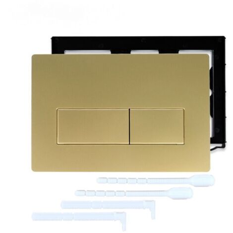 Plaque de commande de chasse d'eau couleur or - double chasse - compatible avec Geberit Sigma UP300/UP320 - kit d'installation 245 x 164 mm
