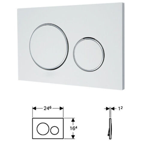 Plaque de commande de chasse d'eau encastrée à double débit - Actionneur compatible avec réservoir dissimulé pour WC suspendu Geberit Sigma20 - Rénovation de salle de bain