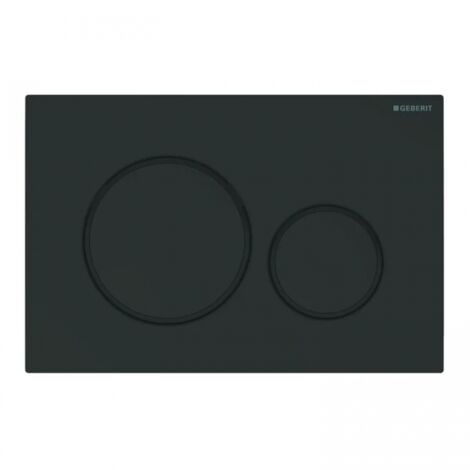 Plaque de commande de rinçage à touches en noir mat - Geberit Sigma20