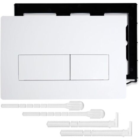 Plaque De Commande Déclenchemen Wc Blanc​ Pour Geberi Sig-ma 01 20 30 50 Up320 Et 300, Panneau Réservoir D'Eau éQuipée D'Un Cadre Fixation Et Set De Leviers De Chasse (Blanc)