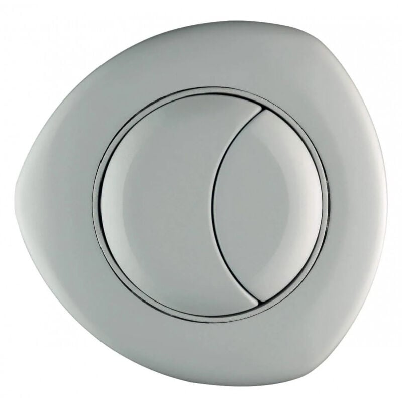 Commande pneumatique double touche encastrée affleurant blanche