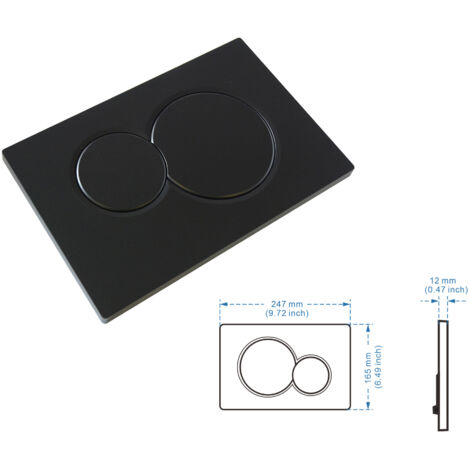 Plaque de commande double   Sigma01 : noir de jais RAL 9005 (115.770.DW.5)