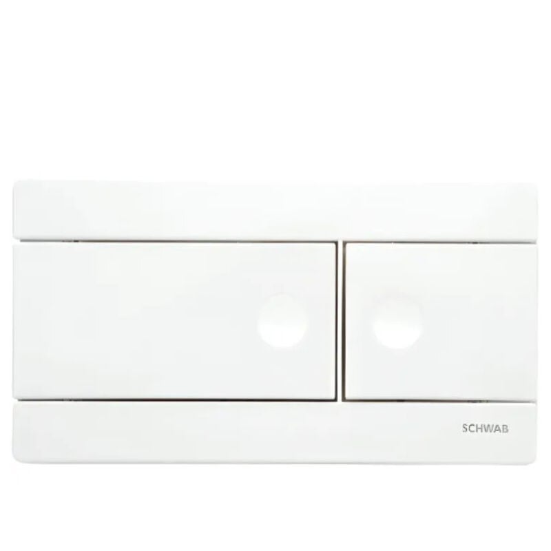 Schwab - Plaque de commande murale wc encastré line, double touche blanche