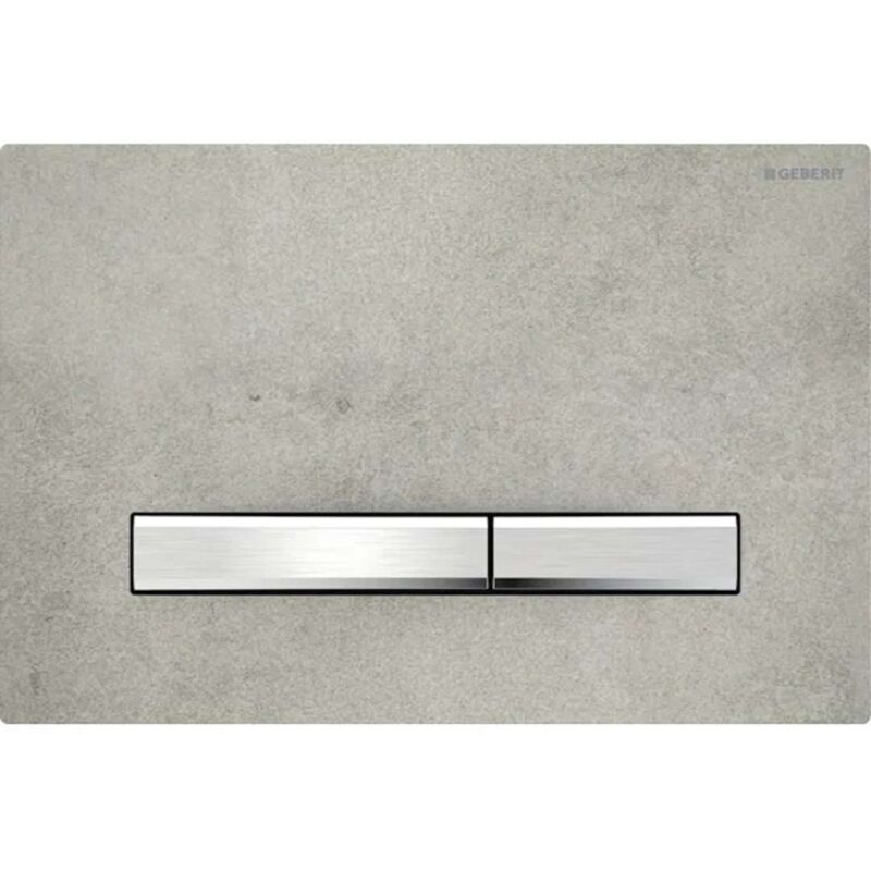 Geberit Sigma50 - Plaque de déclenchement 2 touches, décor béton / chrome 115.788.JV.2