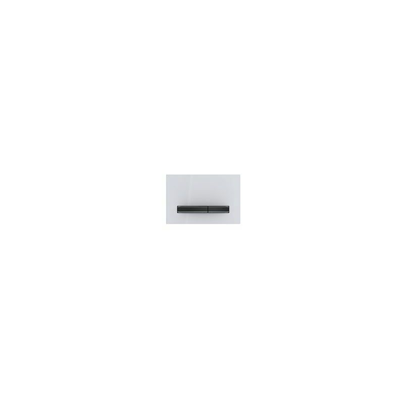 Geberit - Sigma 50 blanc Plaque de recouvrement match1, plaque / bouton noir chromé, pour double chasse