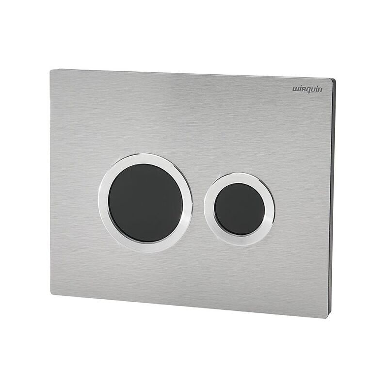 Plaque de commande HOOPS alu brossé - Commande double chasse - Wirquin PRO 55721305