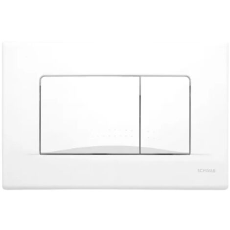 Plaque de commande murale Dots Duo WC encastré SCHWAB, double volume blanche