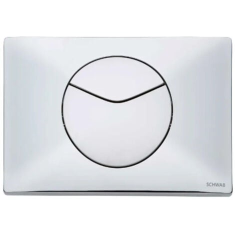 Plaque de commande murale POINT DUO WC encastré SCHWAB, double volume chromé