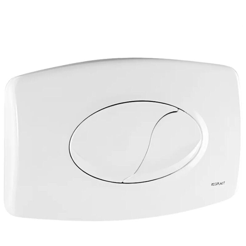 Regiplast - Plaque de commande murale wc encastré, double touche blanche