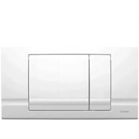 Plaque de commande murale RIVA DUO Schwab WC encastré, double touche blanche