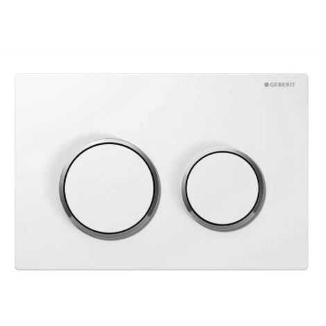 Plaque de commande Omega 20 2 boutons - Blanche avec bords chromés